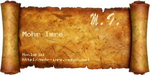 Mohr Imre névjegykártya